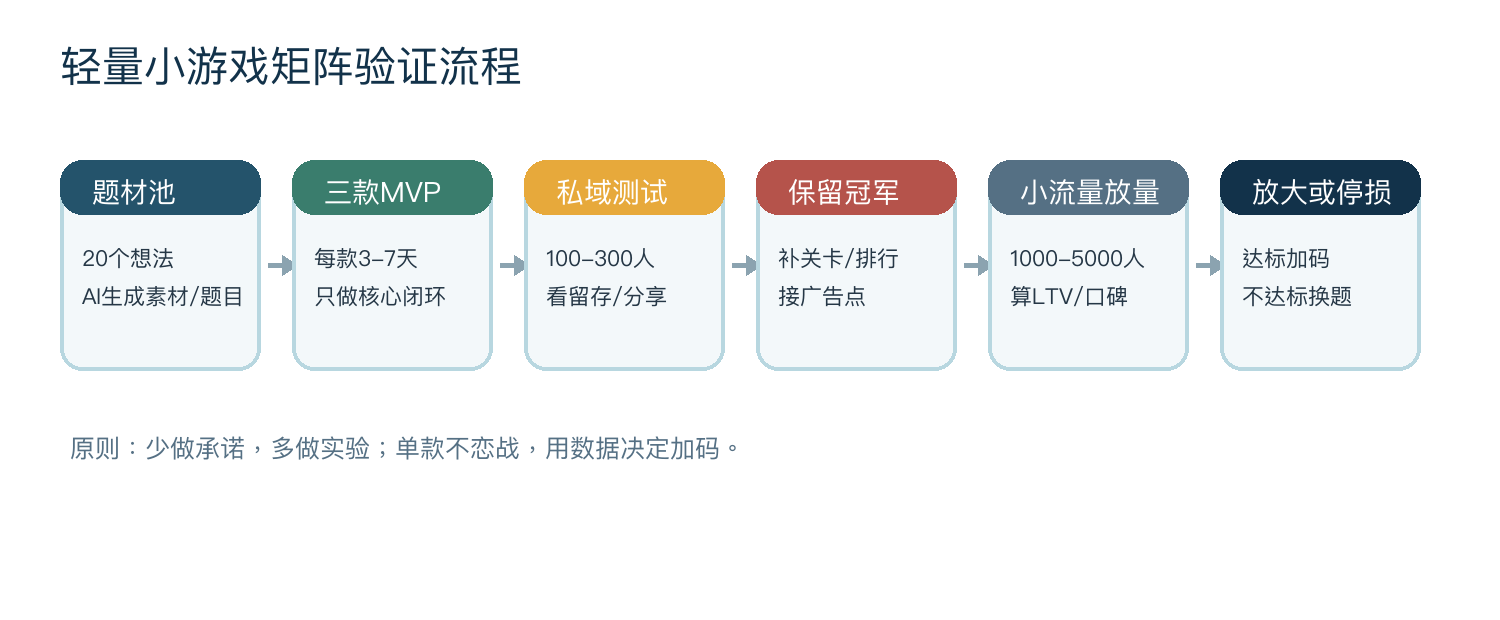 轻量小游戏矩阵验证流程